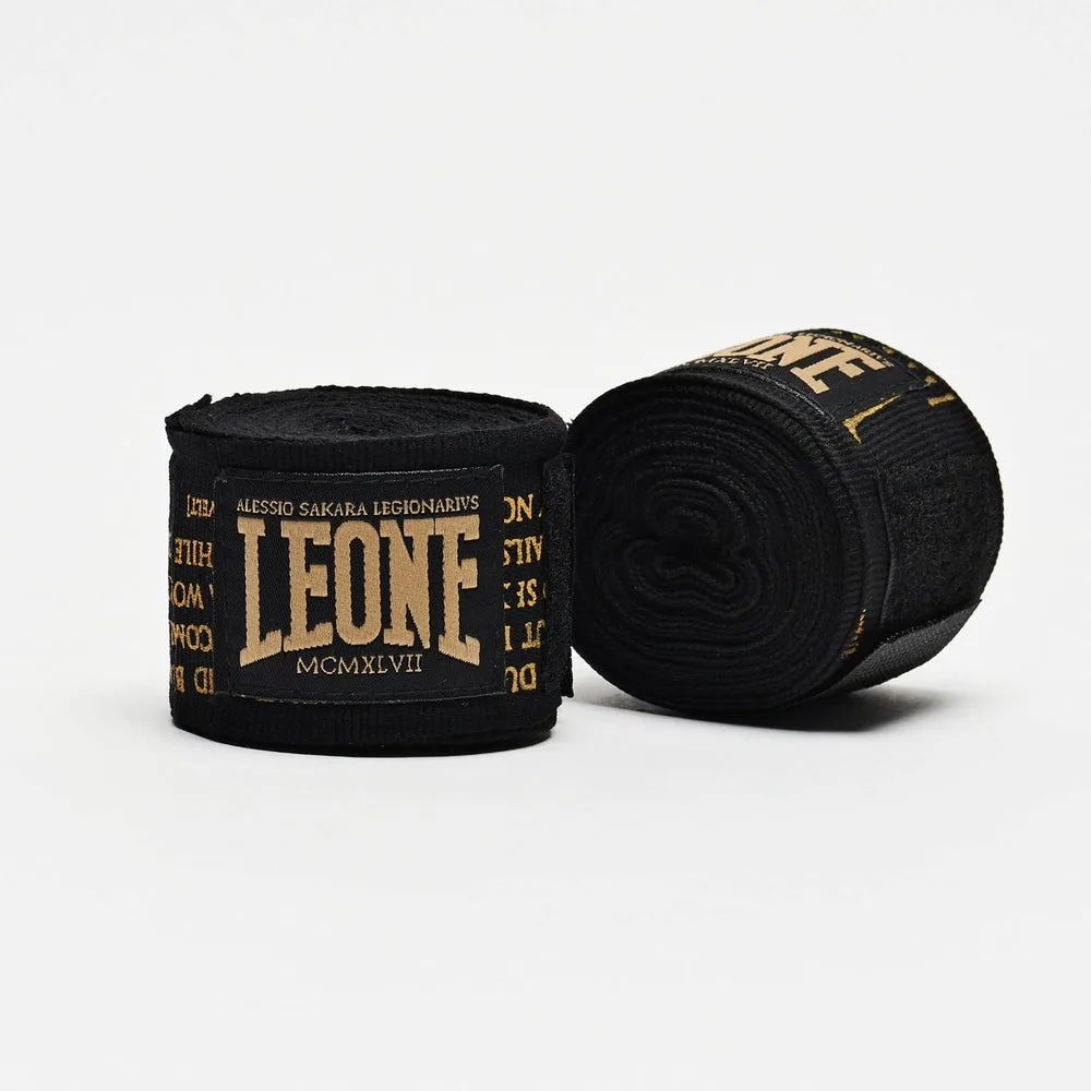 Боксерські бинти Leone бавовна 350 см чорні 2 шт.