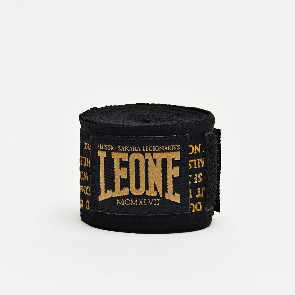 Боксерські бинти Leone бавовна 350 см чорні 2 шт.