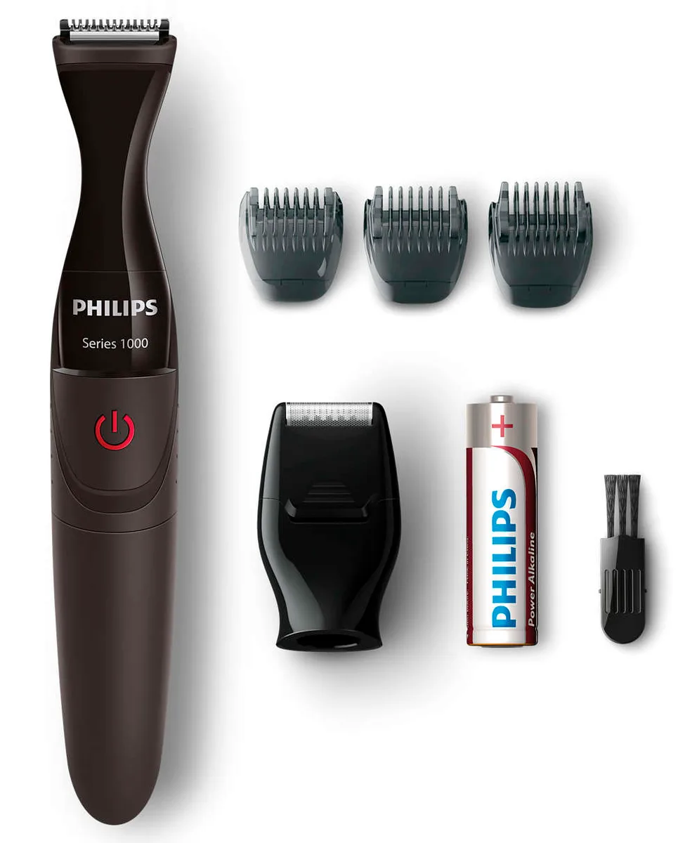 Тример для бороди і вусів Philips Нержавіюча сталь 1-5 мм Чорний