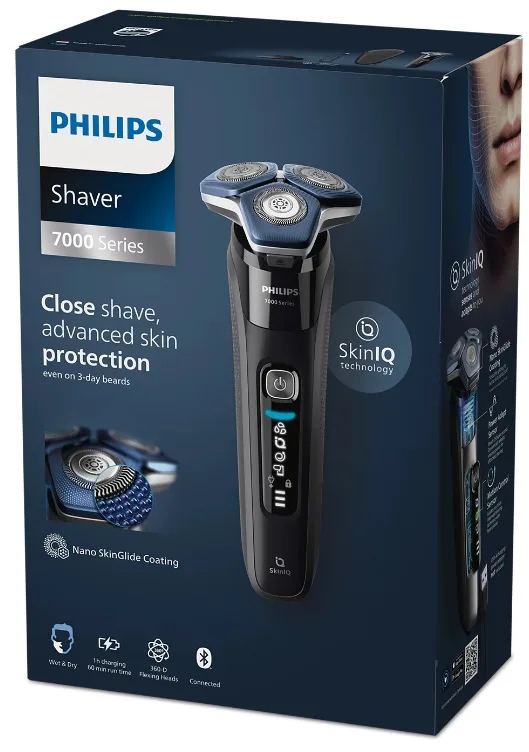 Електробритва Philips роторна для чоловіків чорна вологе сухе гоління 3 головки
