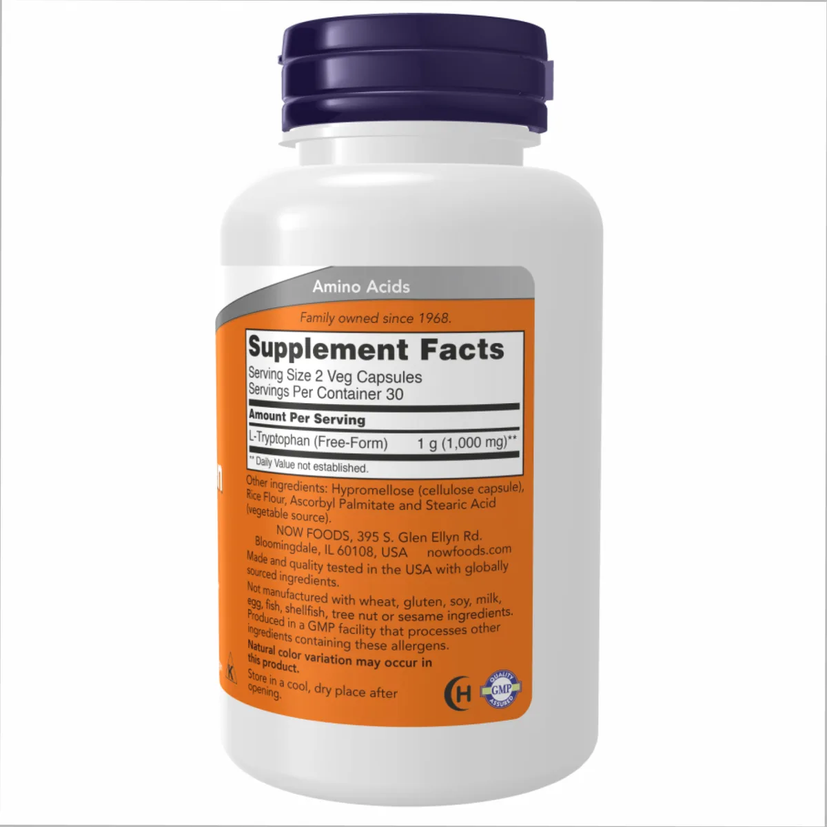L-Триптофан 500мг Now Foods капсули 120 шт рослинного походження