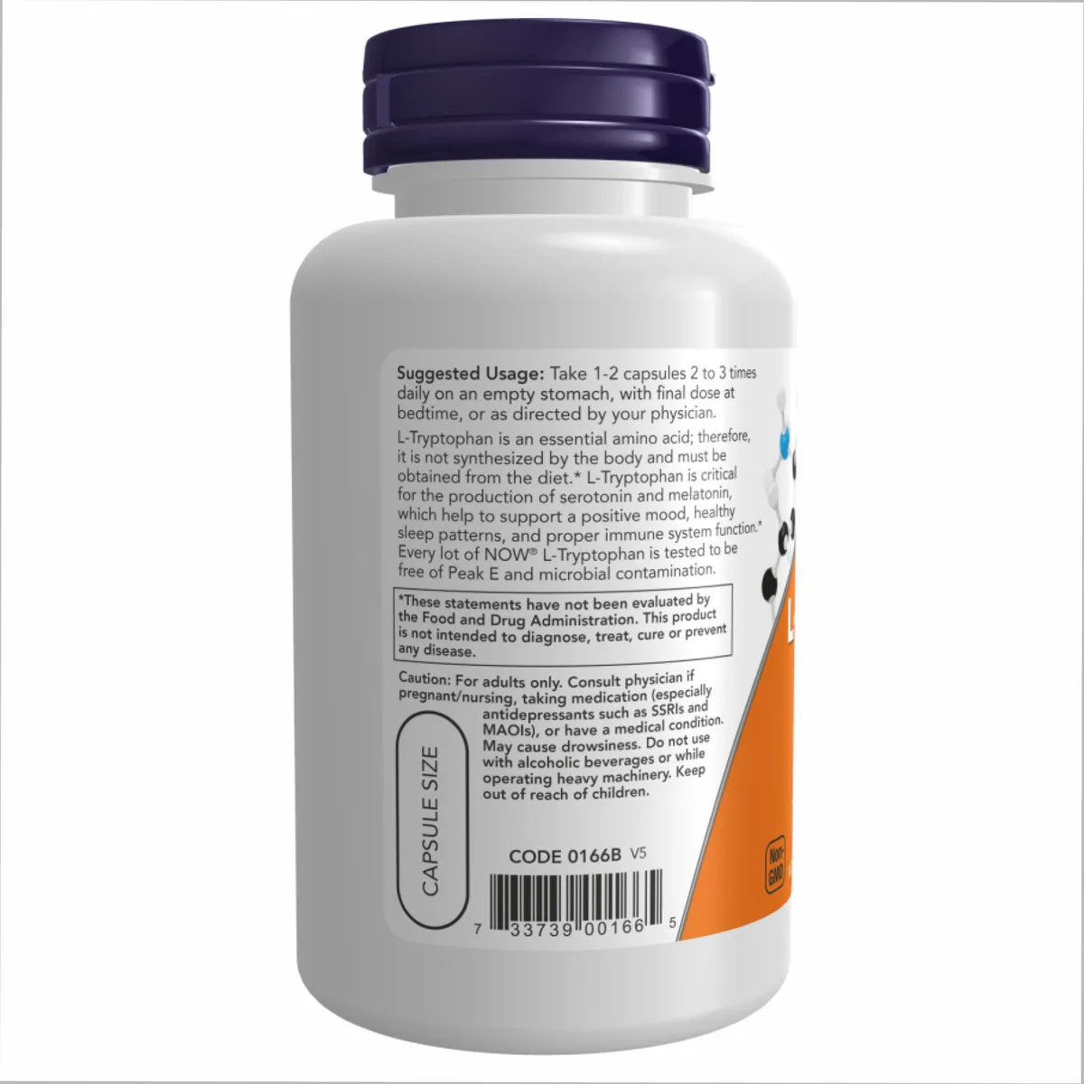 L-Триптофан 500мг Now Foods капсули 120 шт рослинного походження