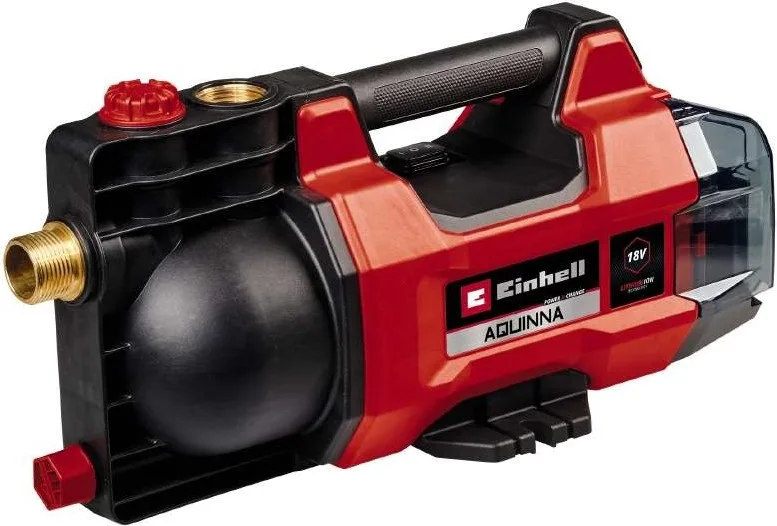 Акумуляторний відцентровий насос Einhell AQUINNA 18/28, 2800 л/год, 18 В, 2.5 бар, глибина 6 м, вага 2.55 кг, без батареї.