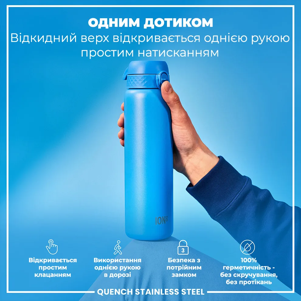 Бутылка ION8 нержавеющая сталь 1200 мл синяя