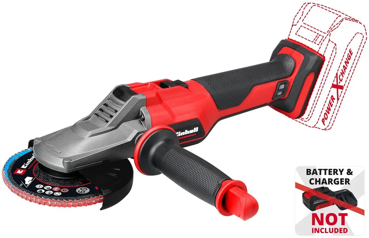 Акумуляторна кутова шліфувальна машина Einhell Professional TP-AG 18/125 F Li BL - Solo PXC 18В 125мм 8500об/хв плоска