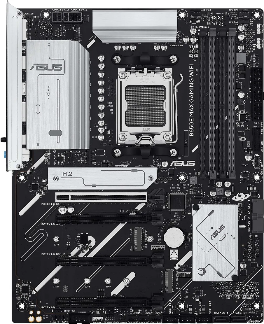 Материнcька плата ASUS B650E MAX GAMING WIFI sAM5 B650 4xDDR5 M.2 HDMI DP Wi-Fi BT ATX