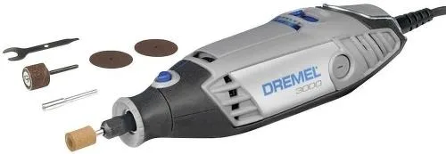Шліфувально-гравірувальна машина Dremel 3000-5, 130 Вт, 10 000-33 000 об/хв, вага 0,55 кг.