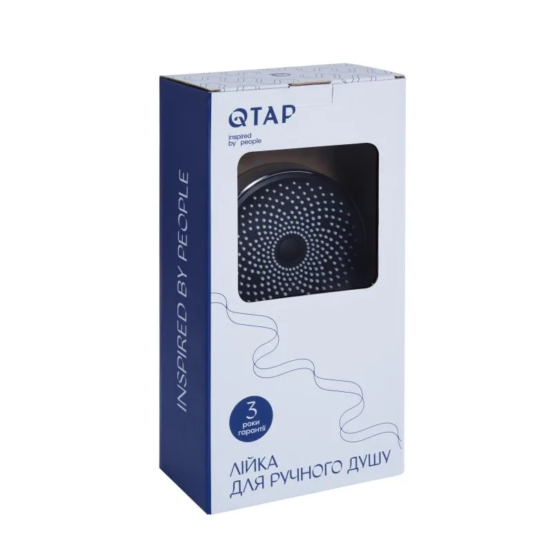 Лійка для душу Qtap Rucni 130 мм хромована ABS пластик