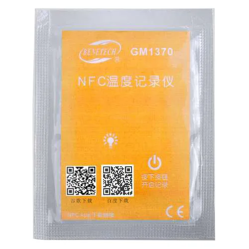 Реєстратор температури Benetech GM1370 -25°C +60°C NFC пластиковий 70х50 мм IP67 4000 записів