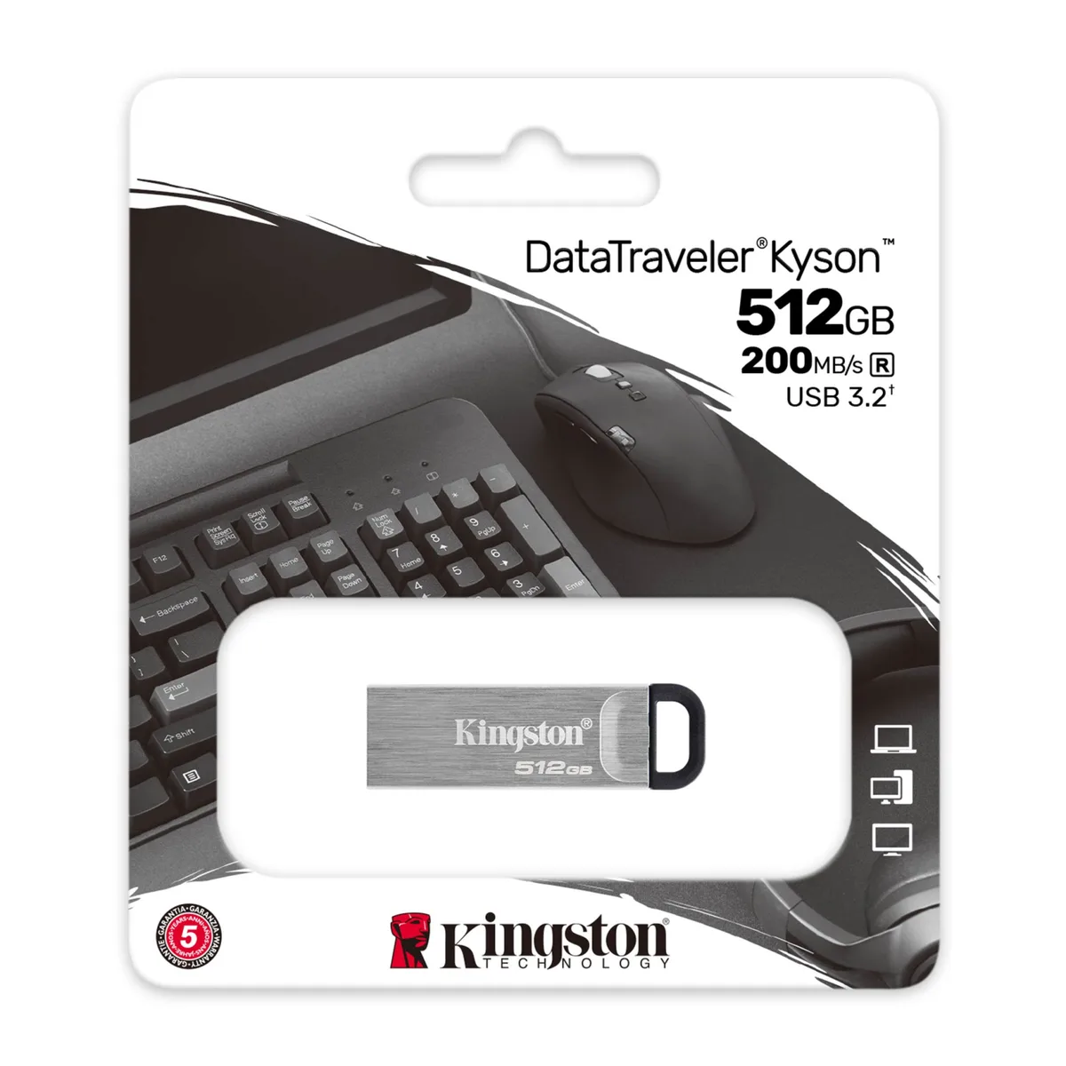 Флеш накопичувач Kingston USB 3.2 512 ГБ Сріблястий