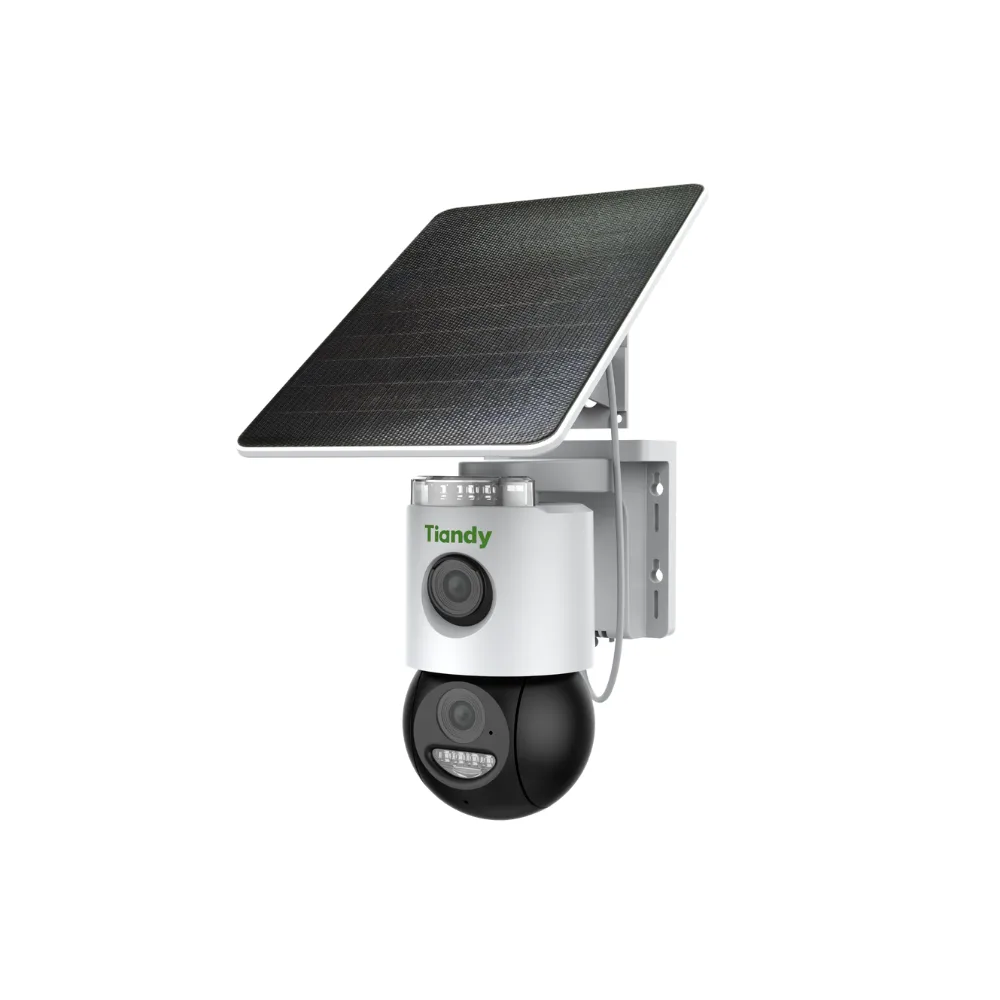 IP-камера Tiandy TC-H363U Спецификация: W/4G/U/SE/4mm/V4.0, 6MP, фиксированный цвет, 4G PT, 4mm, f/1.0, LED 20м, DC 5V, батарея 10400mAh, солнечная панель, IP65, динамик.