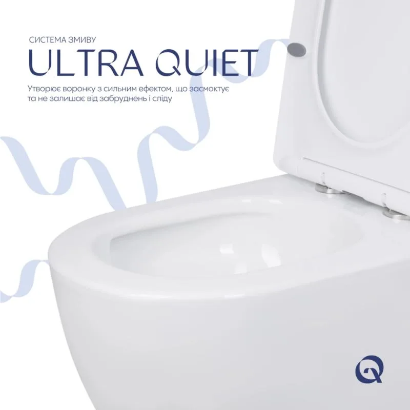Унітаз підлоговий Qtap Jay Eco Ultra Quiet безобідковий кераміка 640x360x835 мм білий