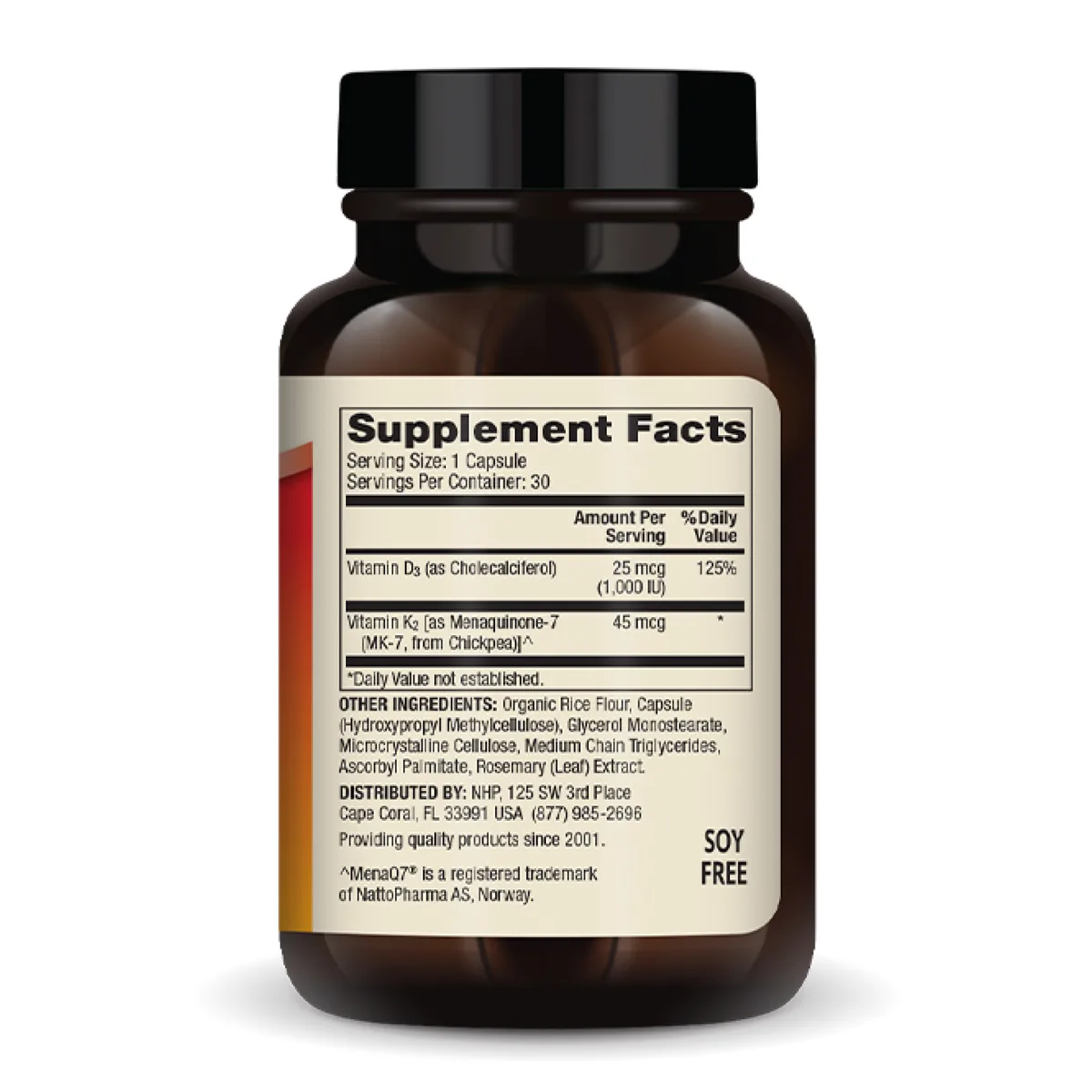Витамины D3 и K2 низкая доза Dr Mercola 30 капсул вегетарианские без ГМО