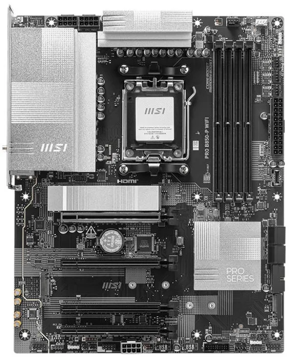 Материнcька плата MSI PRO B850-P WIFI sAM5 B850 4xDDR5 M.2 HDMI Wi-Fi BT ATX