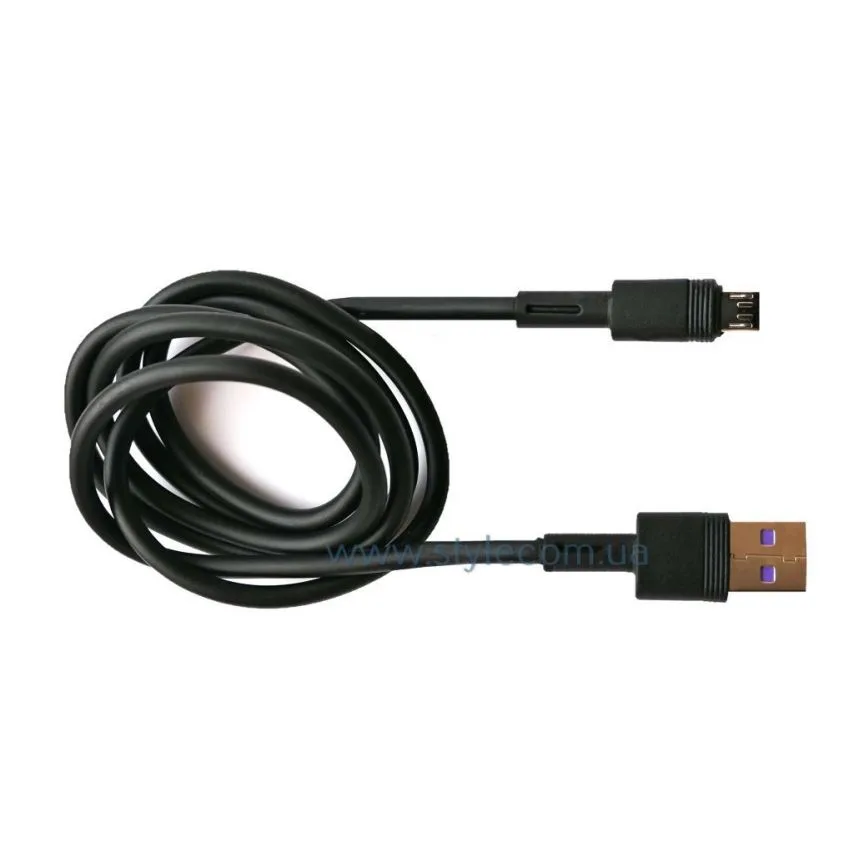 Кабель USB XO Micro 5A 1м чорний силікон швидке заряджання