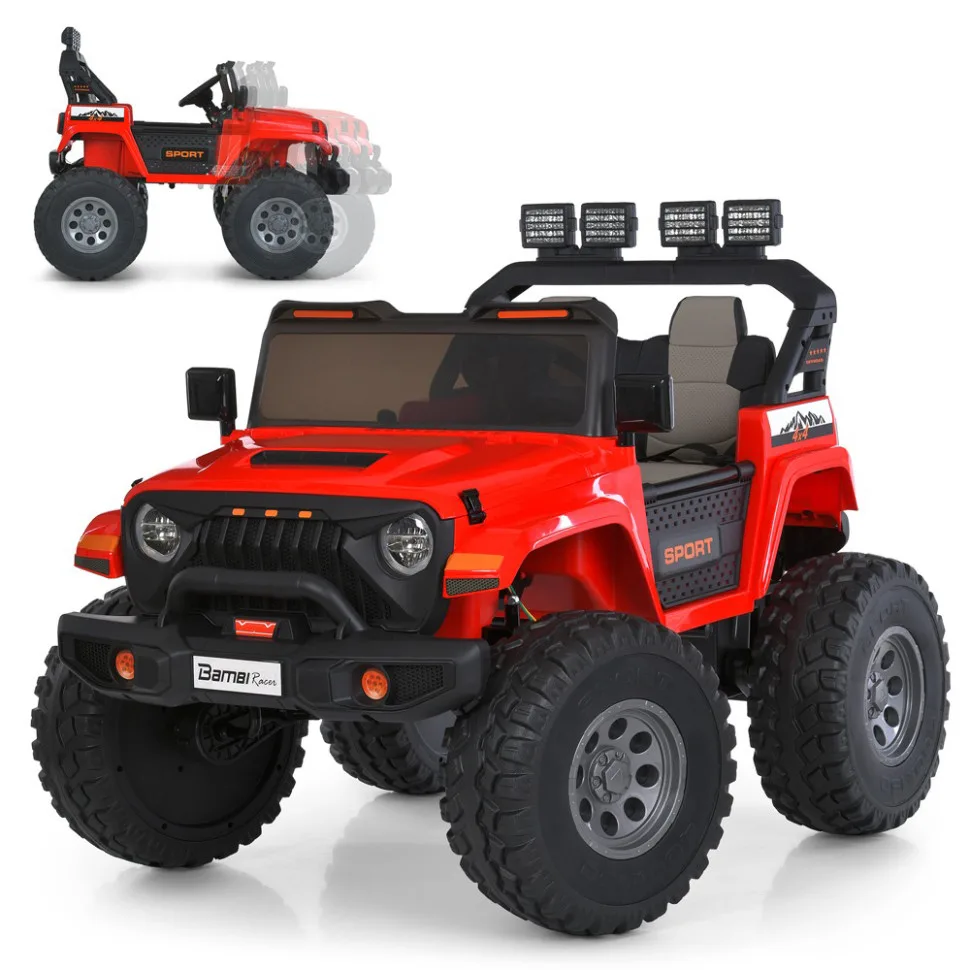 Дитячий електромобіль Bambi Racer пластик 113х87х92 см Червоний