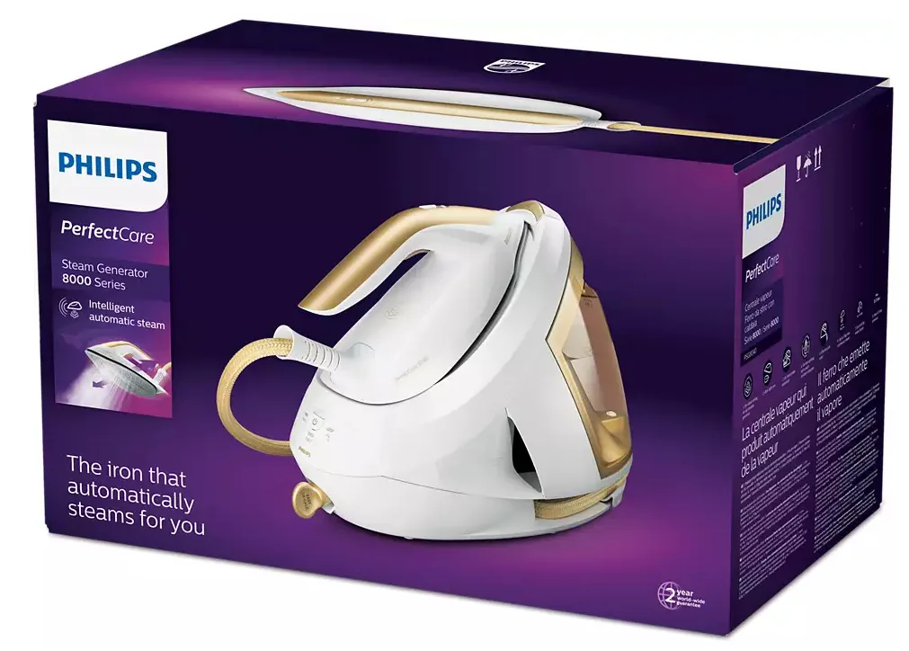 Парогенератор Philips 2700 Вт SteamGlide Elite 1800 мл Білий із золотим