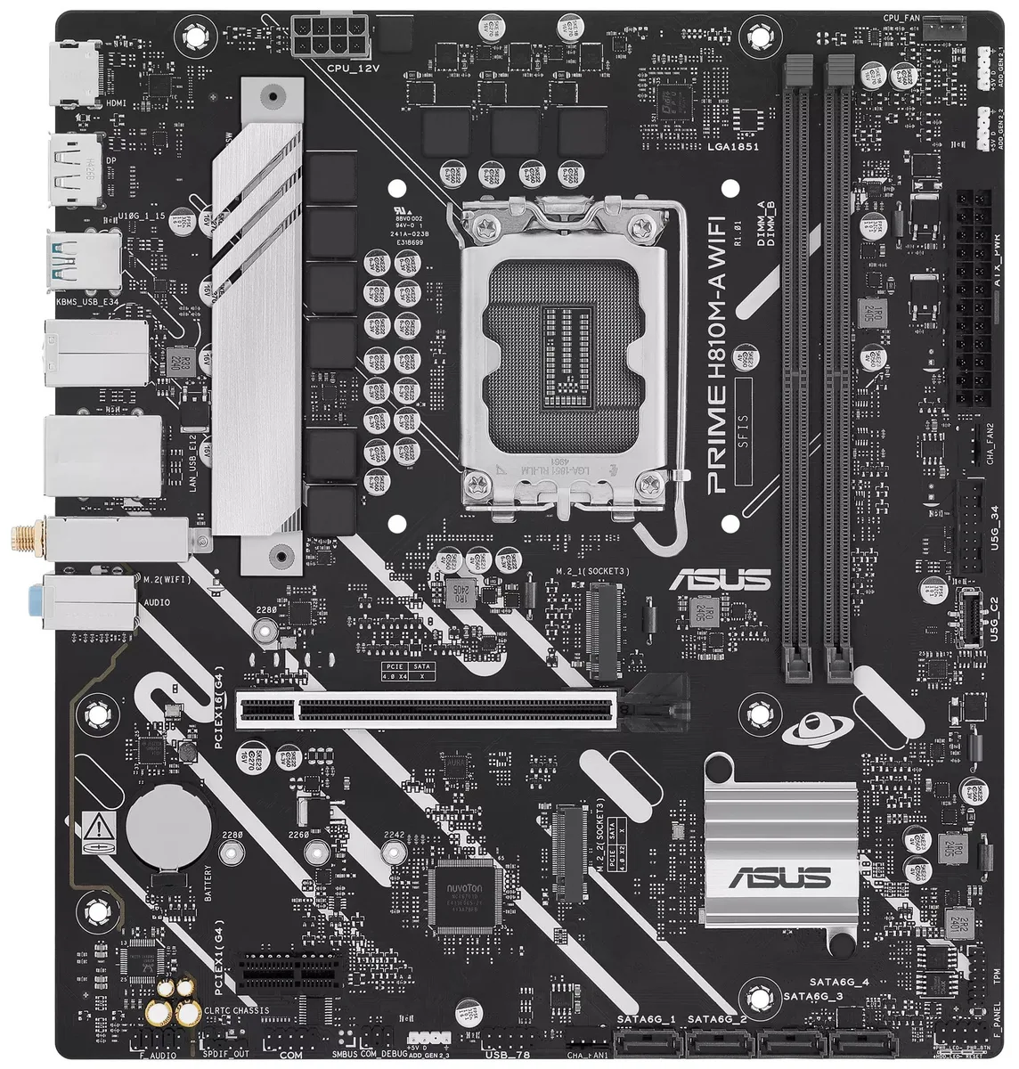 Материнcька плата ASUS PRIME H810M-A WIFI s1851 H810 2xDDR5 M.2 HDMI DP Wi-Fi BT ATX