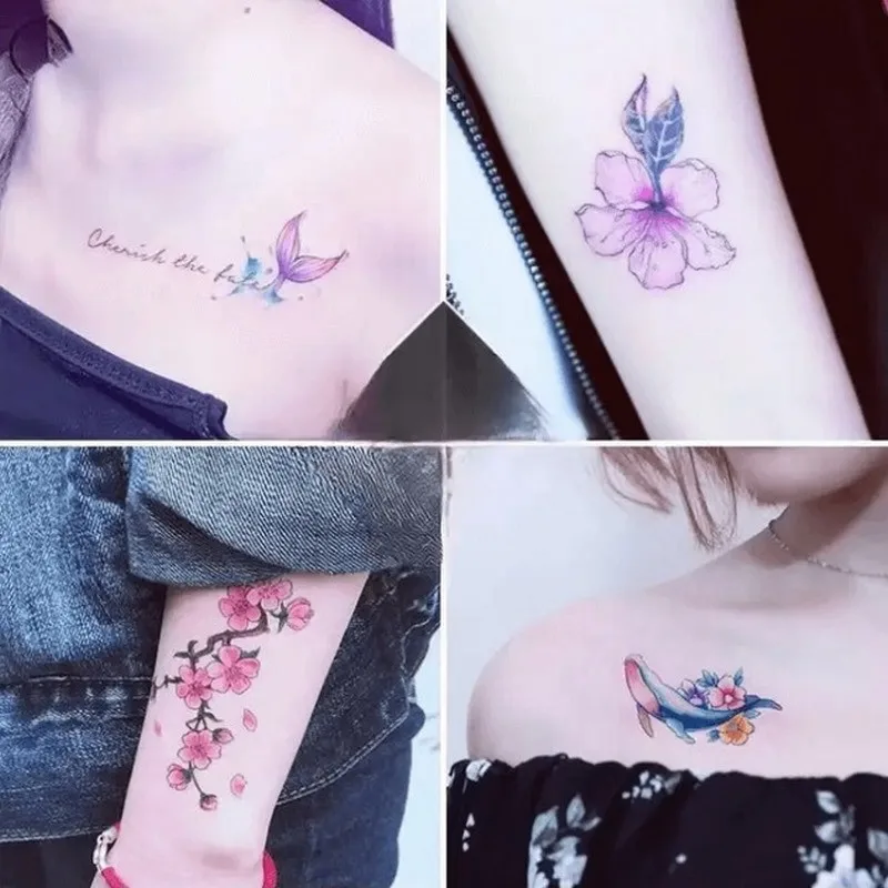 Набір тимчасових татуювань Fresh Tattoo 30 шт 9,5х5,5 см кольорові