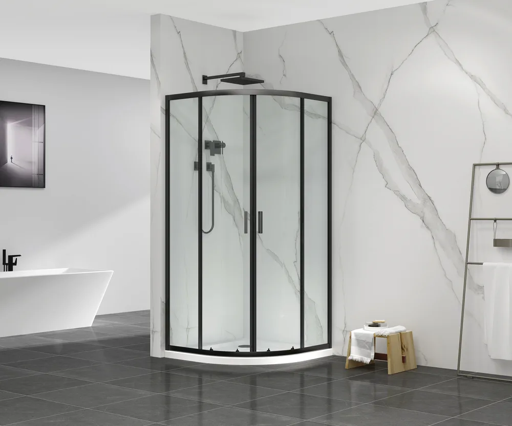 Душевая кабина без поддона MIXXUS PREMIUM 90x90 см Черный матовый безопасное закаленное стекло 5 мм