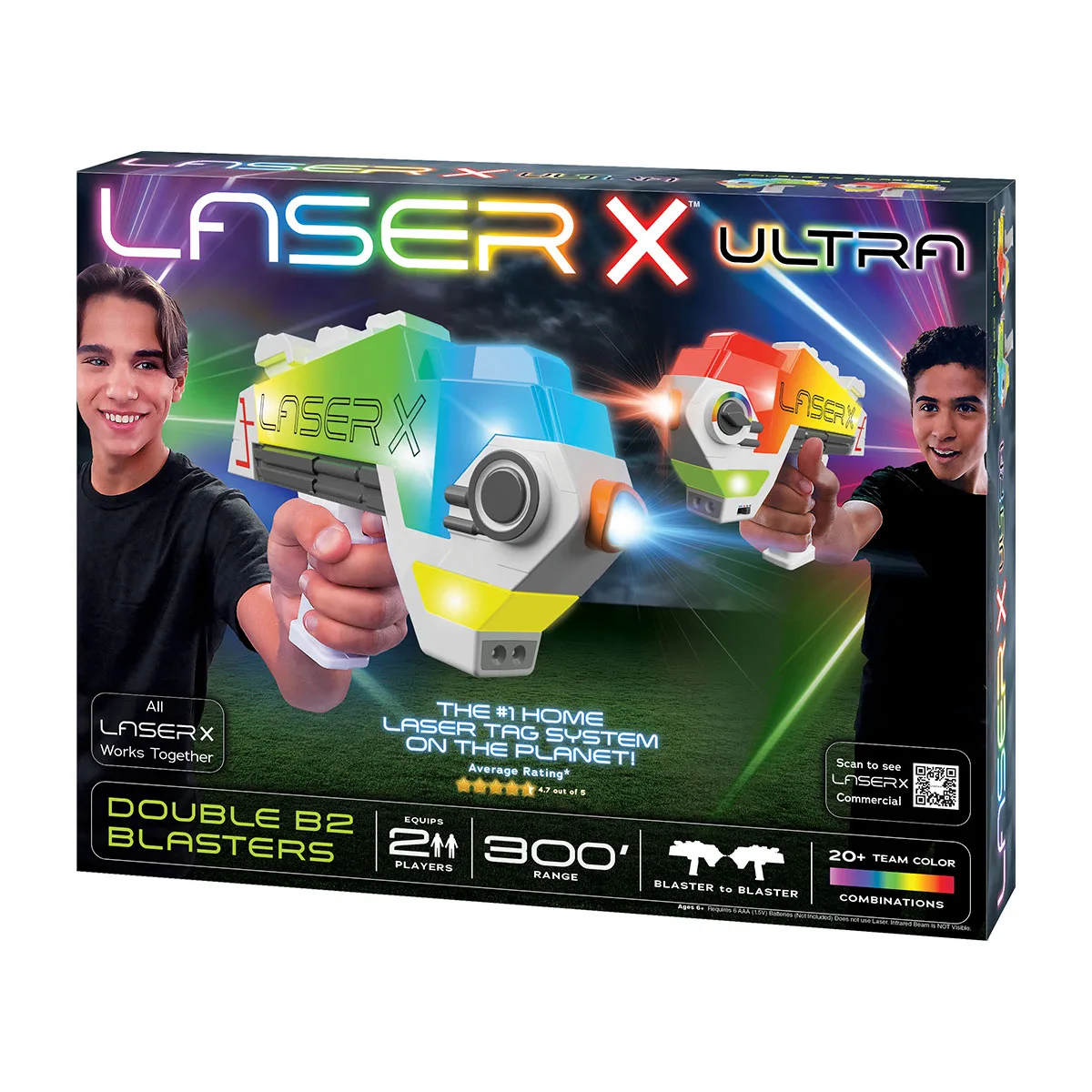 Ігровий набір Laser X для лазерних боїв 2 бластери комбіновані 6,5х30,48х38,2 см