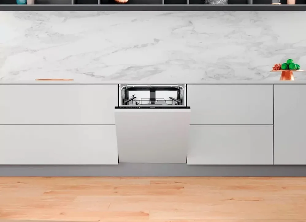Вбудована посудомийна машина Whirlpool, 14 комплектів, клас енергоефективності A+++, 60 см, з дисплеєм, інверторним двигуном, біла