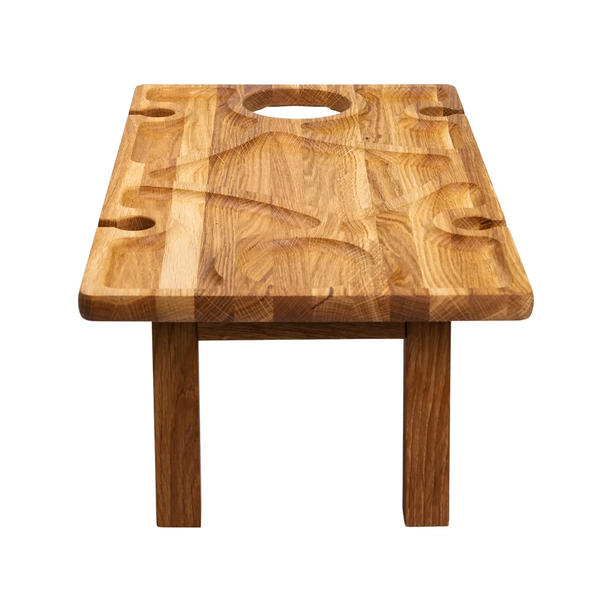 Винний столик менажниця дуб 50х30х18 см прямокутний на ніжках