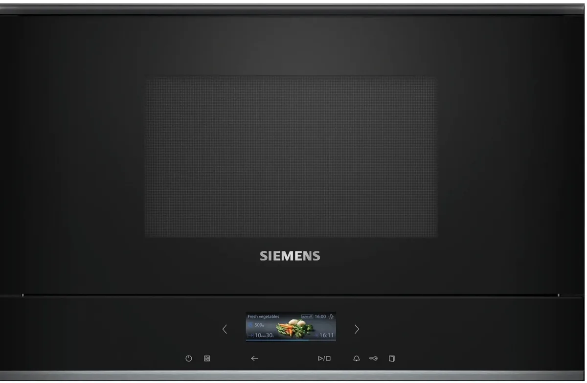 Мікрохвильова піч Siemens чорна 21л 900Вт електронне керування гриль