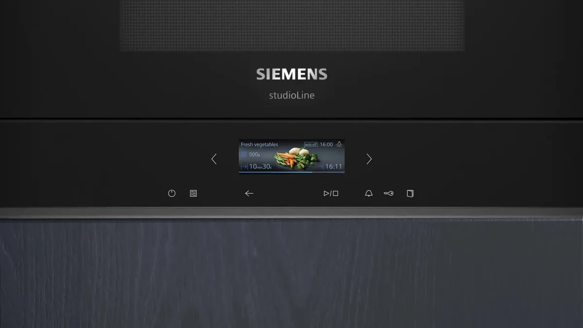 Мікрохвильова піч Siemens чорна 21л 900Вт електронне керування гриль