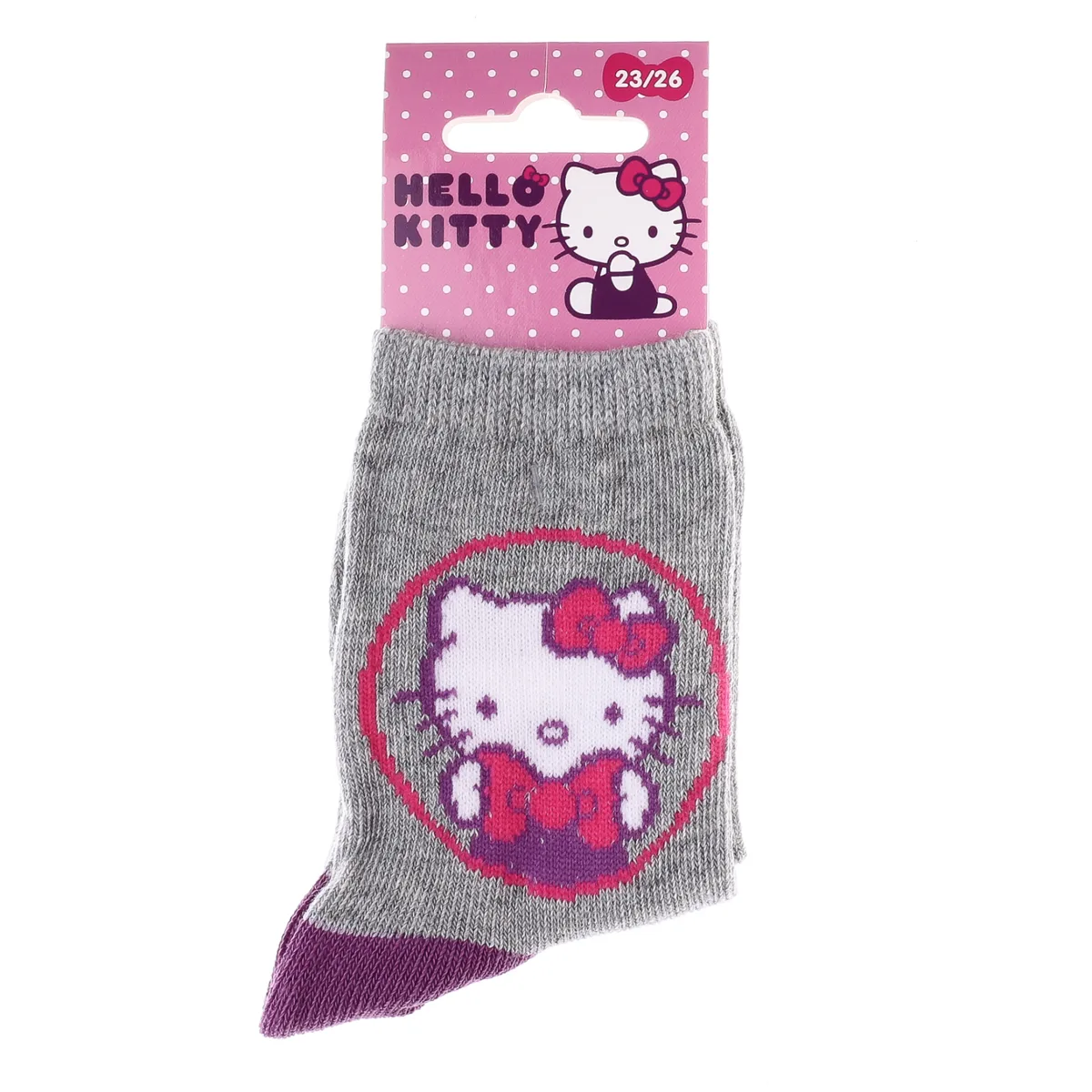 Шкарпетки Hello Kitty 56% бавовна 19-22 пурпурні