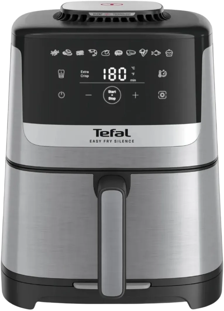 Мультипіч Tefal Easy Fry Silence, 1670Вт, 5л чаша, сенсорне управління, 10 режимів, пластик, нержавіюча сталь - чорний.