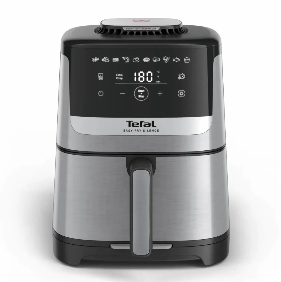 Мультипіч Tefal Easy Fry Silence, 1670Вт, 5л чаша, сенсорне управління, 10 режимів, пластик, нержавіюча сталь - чорний.