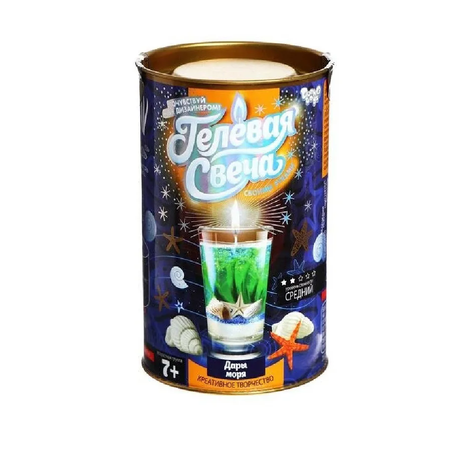 Гелева свічка своїми руками Danko Toys комбінований 13,2х8х8 см Дари моря