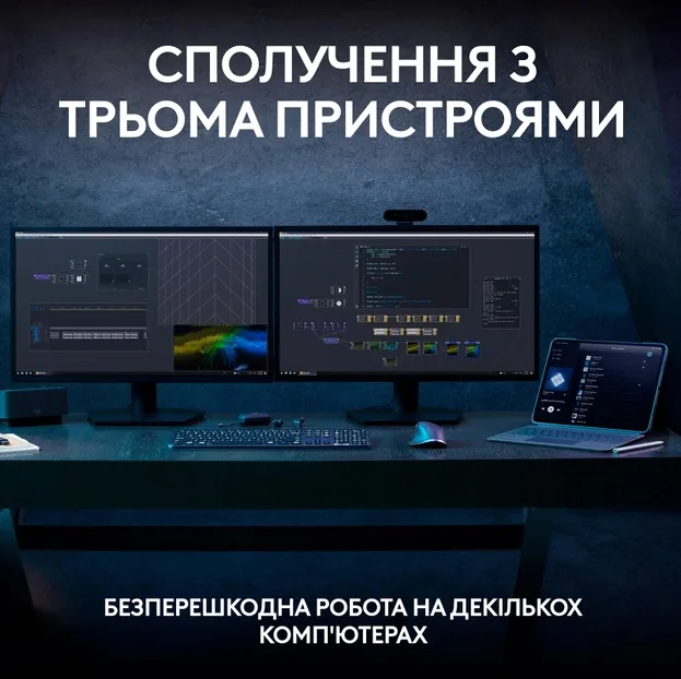 Клавіатура Logitech бездротова мембранна 430х132х21 мм сірий