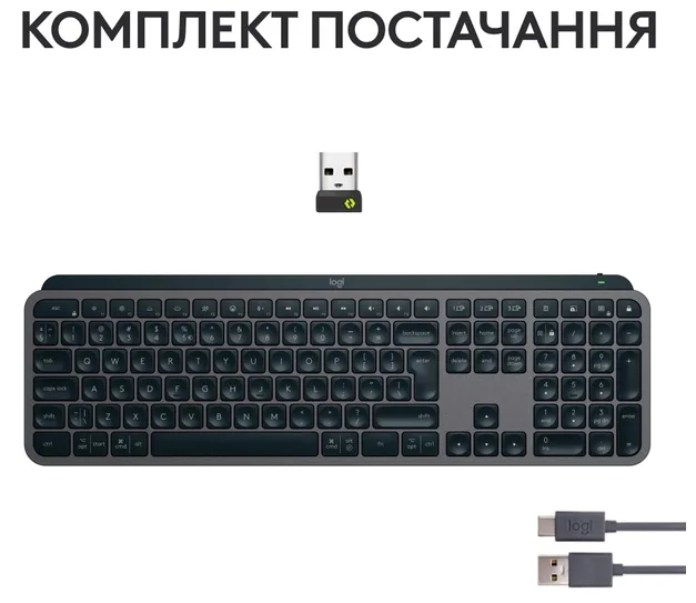 Клавіатура Logitech бездротова мембранна 430х132х21 мм сірий