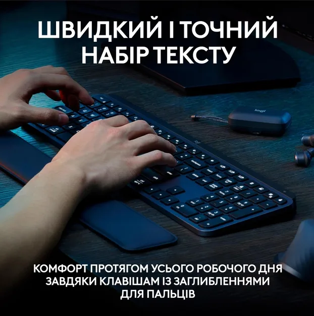 Клавіатура Logitech бездротова мембранна 430х132х21 мм сірий