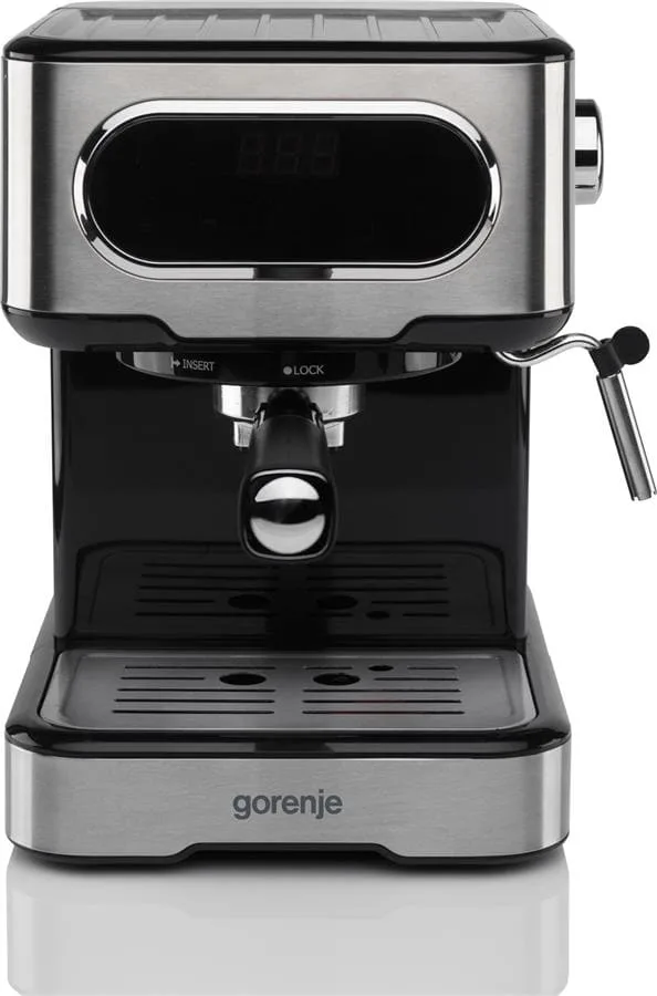 Кавоварка Gorenje ріжкова 1.5л, для меленої кави, з ручним капучинатором, з нержавіючої сталі.
