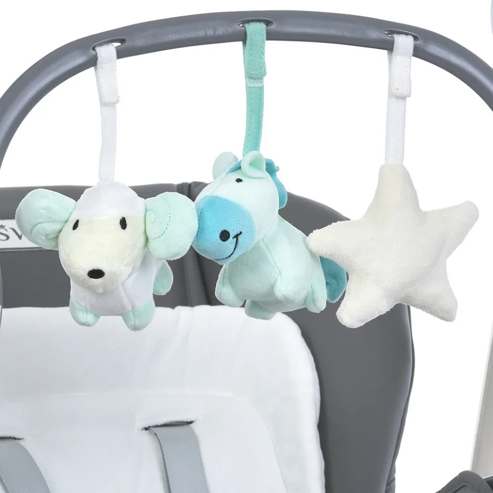 Стульчик-качели SWAN ME 1087-G Пластик 81х60х81 см Сірий