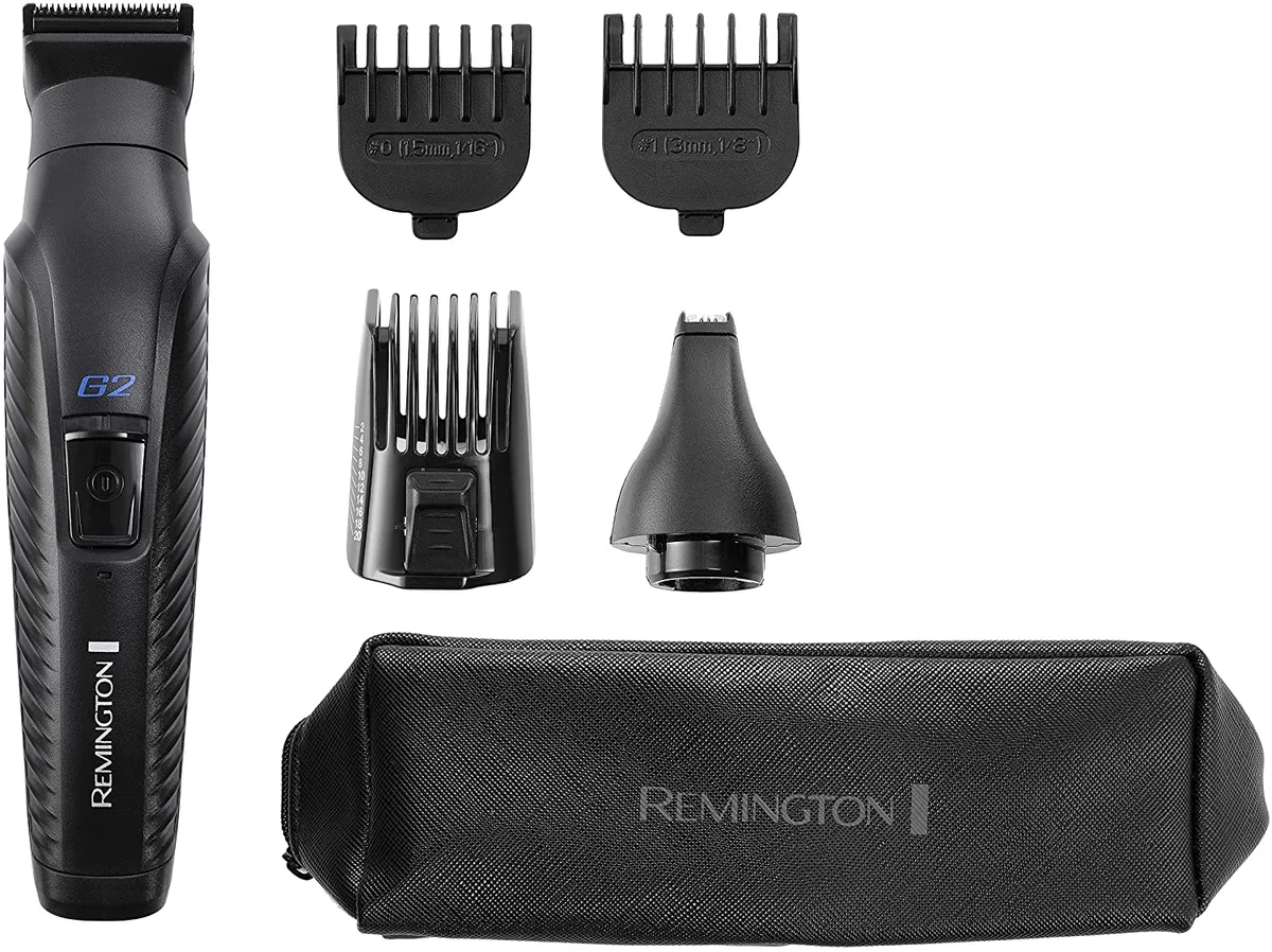 Набір для стрижки Remington G2 Graphite: універсальний тример для волосся, вусів, бороди, носа та тіла, акумуляторний, 5 насадок,