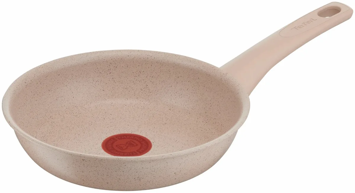 Сковорода Tefal Delight, 20 см, алюмінієва, з бакелітовою ручкою, кремова.