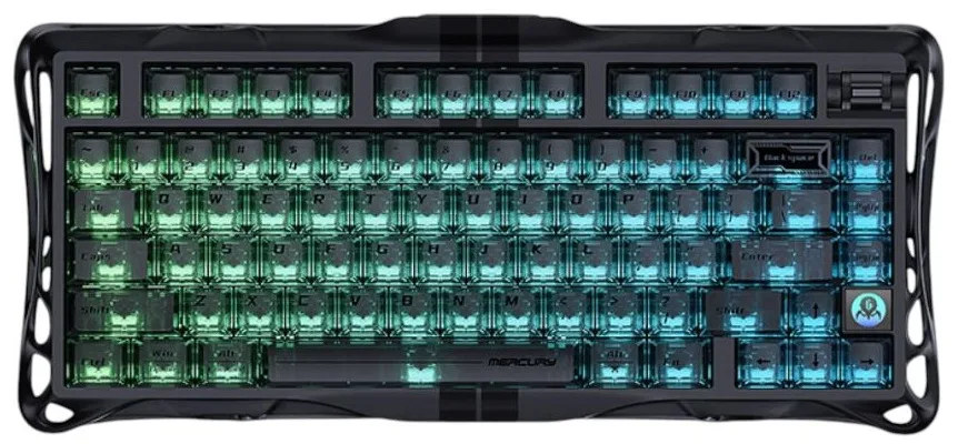 Клавіатура механічна GravaStar Mercury V75 80keys, Magnetic Jade Pro, 8K, USB-A, RGB, Stealth Black