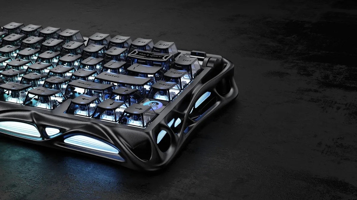 Клавіатура механічна GravaStar Mercury V75 80keys, Magnetic Jade Pro, 8K, USB-A, RGB, Stealth Black