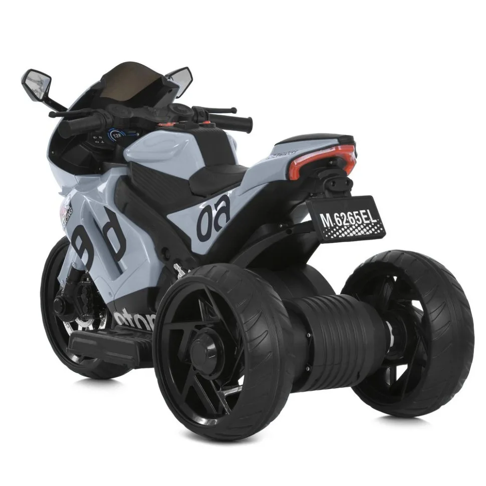Детский электромобиль мотоцикл Bambi Racer экокожа 96 см чёрный