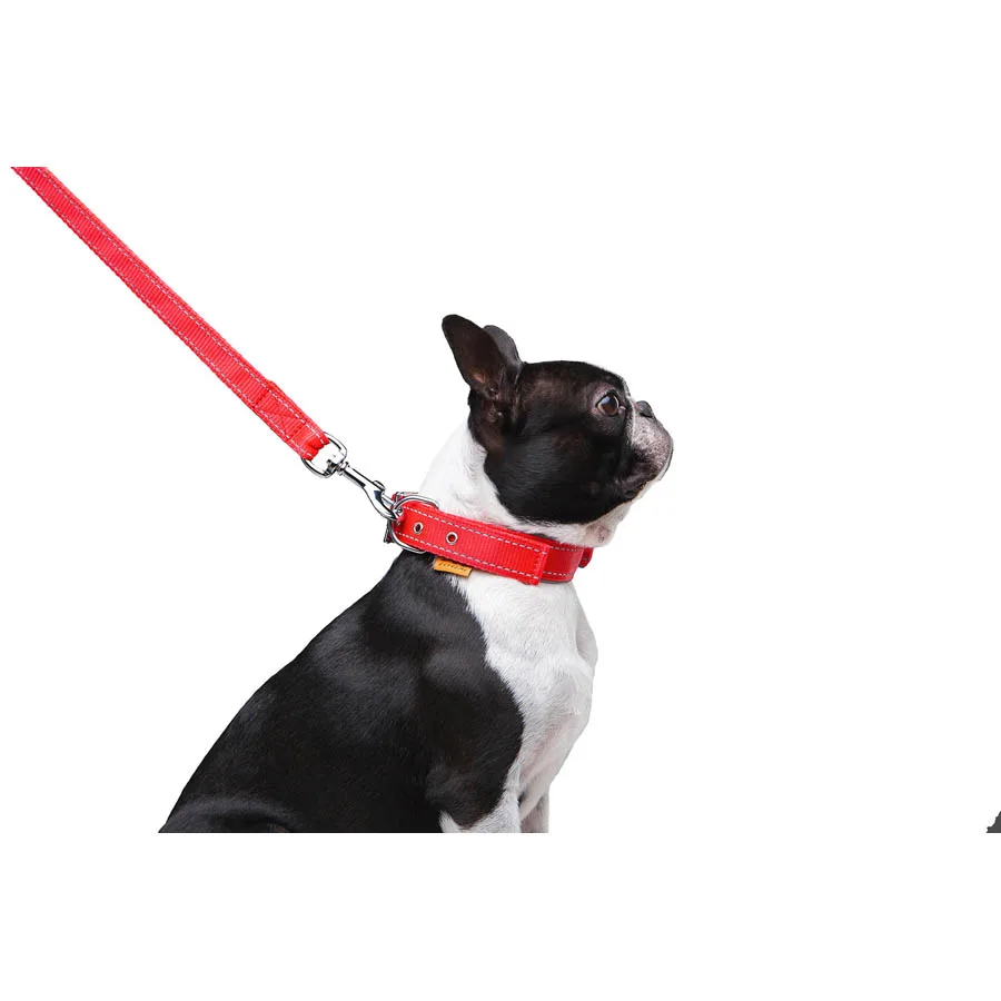 Повідець Dog Extreme подвійний 20 мм x 122 см нейлоновий червоний