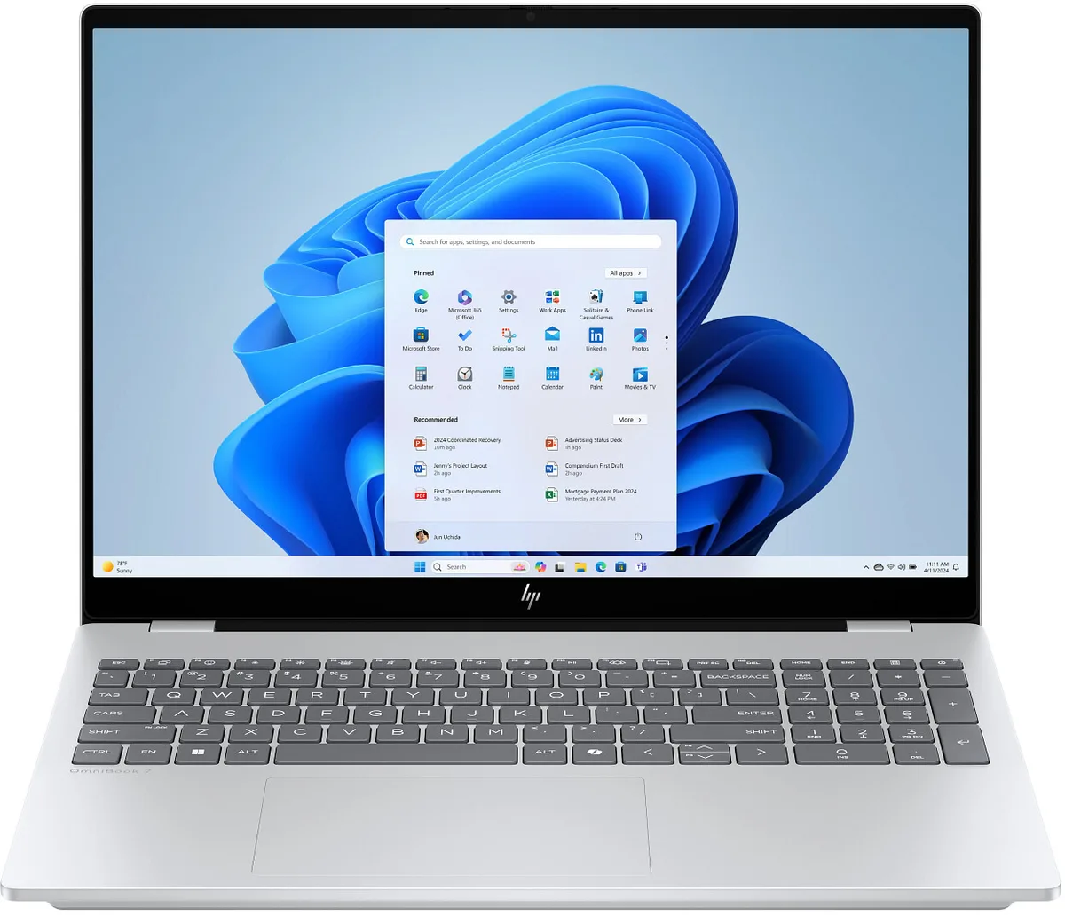 Ноутбук HP OLED 16" 2K Touch сріблястий Intel Core Ultra 7 32GB 1TB NVIDIA GeForce RTX 4050