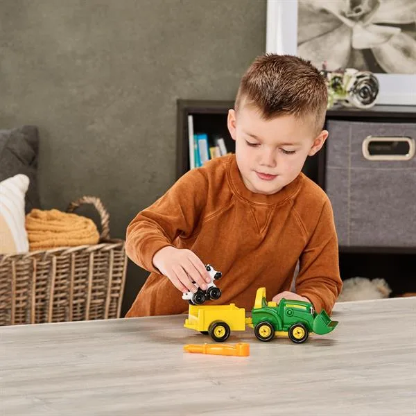 Конструктор John Deere Kids Трактор зелёный жёлтый чёрный 29х11х15 см