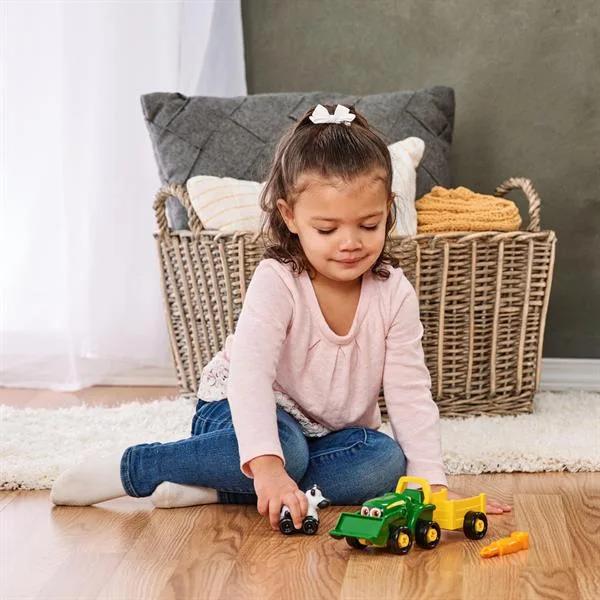 Конструктор John Deere Kids Трактор зелёный жёлтый чёрный 29х11х15 см