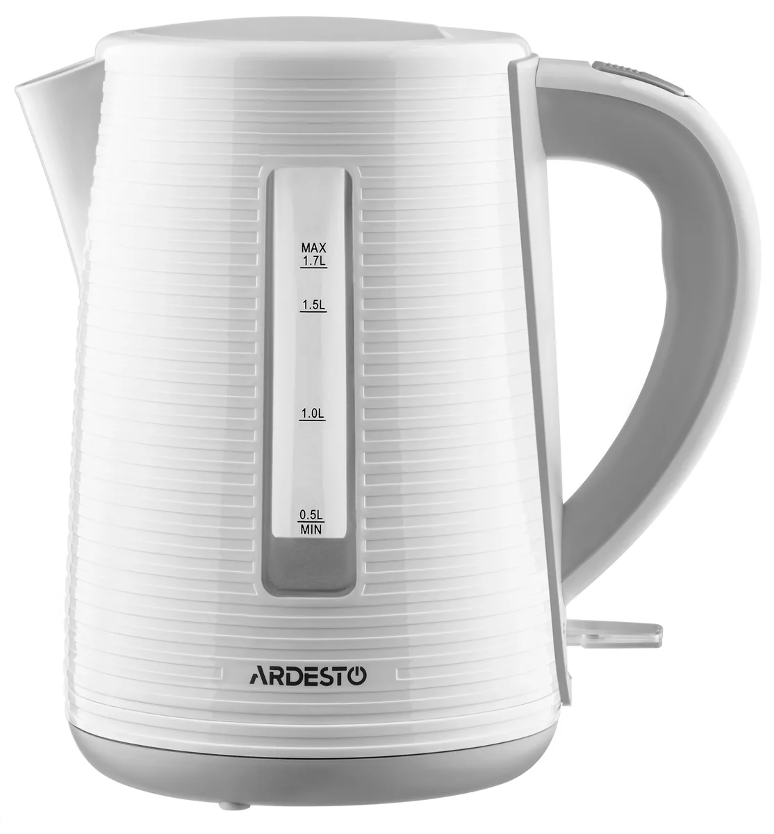 Электрический чайник ARDESTO White Stripes, 17 л, Strix, пластик, бело-серый