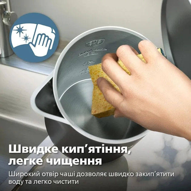 Электрочайник Philips 1,7 л пластиковый черный с терморегуляцией и дисплеем.
