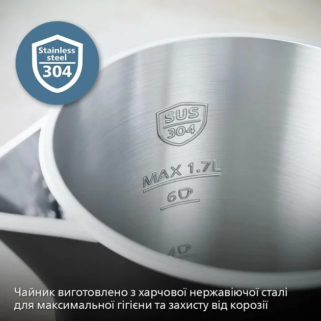 Электрочайник Philips 1,7 л пластиковый черный с терморегуляцией и дисплеем.